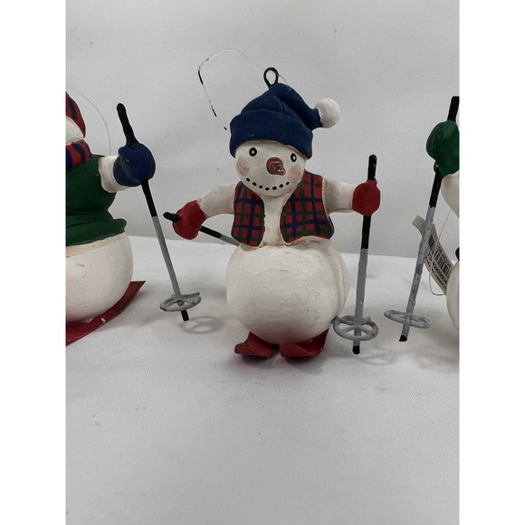 Lot Of 3 Department 56 Christmas Ornaments Skiing Snowmen NOS‎ VTG Retired - Picture 3 of 7